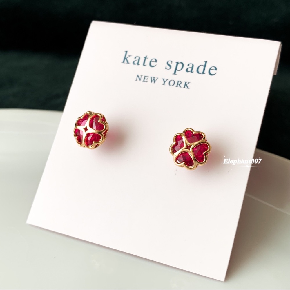 Kate Spade New York red Cubic Zirconia flower earrings